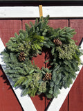 22" Mixed Wreath With Cones