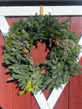 28" Mixed Wreath With Cones