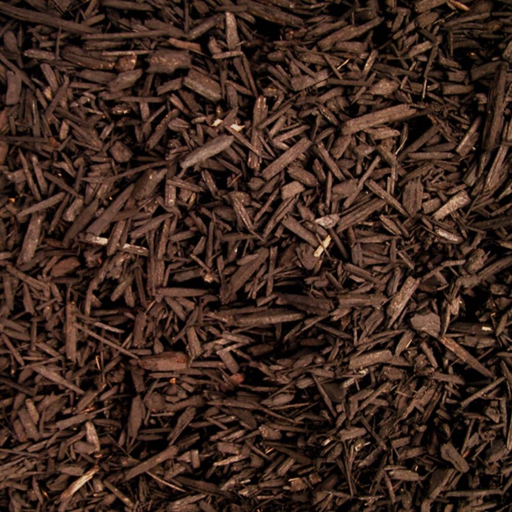 Brown colored mulch