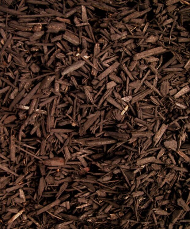 Brown colored mulch