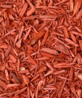 Red colored shredded mulch