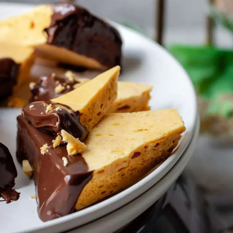 Chocolate Dipped Honeycomb Brittle