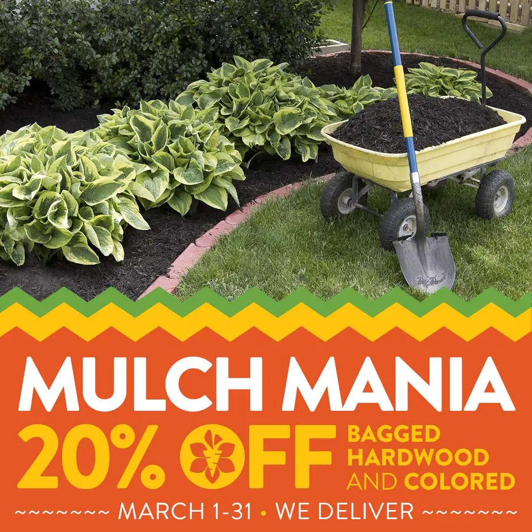 March Mulch Mania 20% off all mulch at Reston Farm Garden Market